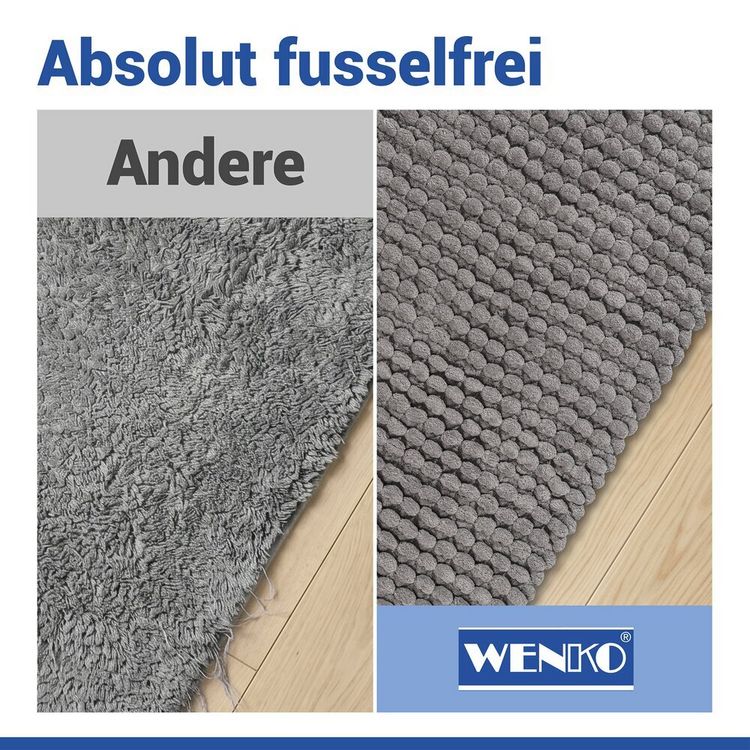 Produktbild: Badteppich Mod. Solivo Grau, 50 x 80 cm, rutschfest und waschbar bis 30 &deg;C