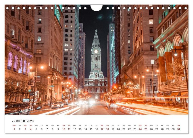 Produktbild: Philadelphia - The Birthplace of America (Wandkalender 2026 DIN A4 quer), CALVENDO Monatskalender