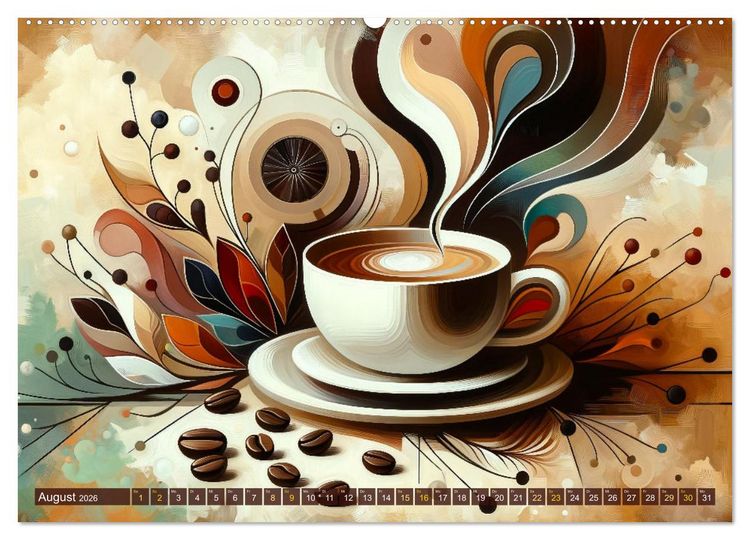 Produktbild: Kaffee & Kunst: Ein Kalender f&uuml;r Genie&szlig;er (hochwertiger Premium Wandkalender 2026 DIN A2 quer), Kunstdruck in Hochglanz