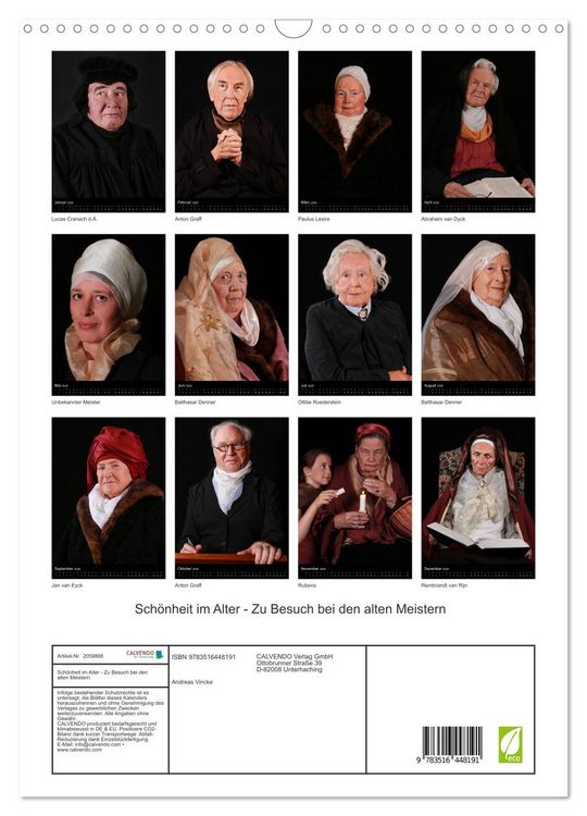Produktbild: Sch&ouml;nheit im Alter - Zu Besuch bei den alten Meistern (Wandkalender 2026 DIN A3 hoch), CALVENDO Monatskalender