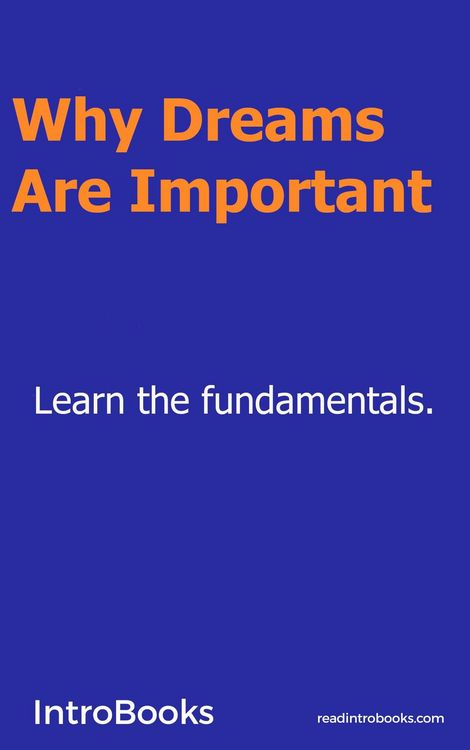 Produktbild: Why Dreams are Important?