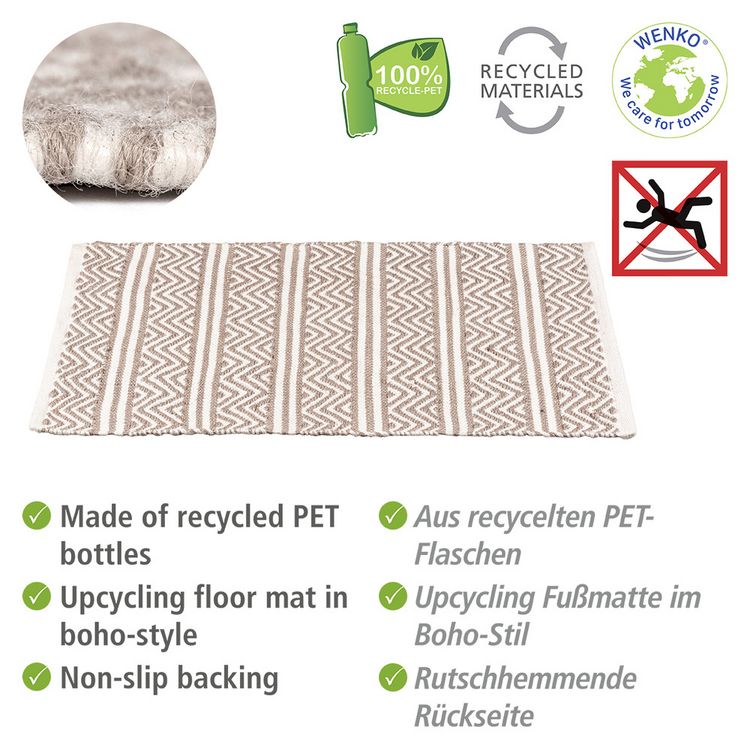 Produktbild: Badematte Mod. Shaki, Badvorleger aus recycelten PET Flaschen, 50 x 80 cm
