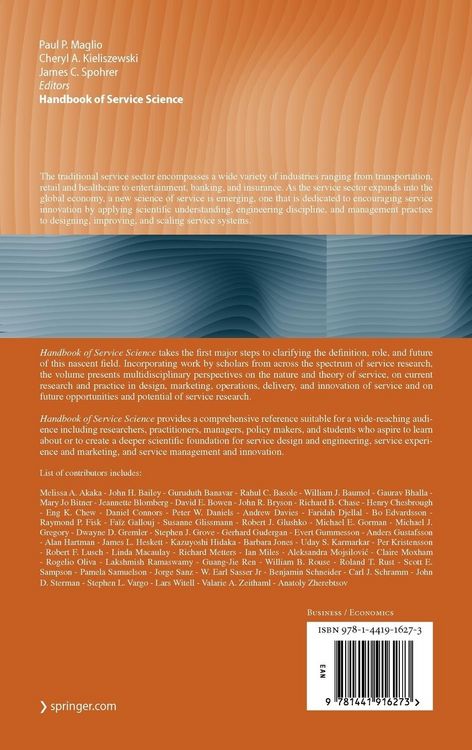 Produktbild: Handbook of Service Science