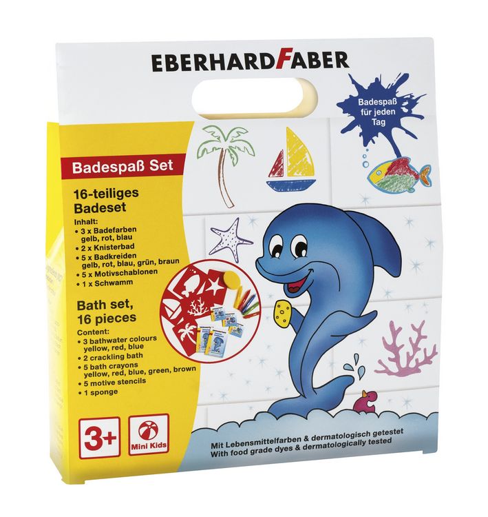 Eberhard Faber Set Da Bagno 16 Pezzi Per Bambini – Pastelli, Stencil, Spugna E Bombe Scoppiettanti - 2