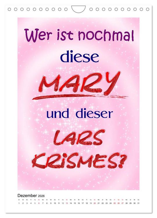 Produktbild: Humor und Ironie. Lustige Spr&uuml;che (Wandkalender 2026 DIN A4 hoch), CALVENDO Monatskalender