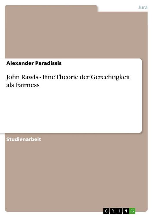 Produktbild: John Rawls - Eine Theorie der Gerechtigkeit als Fairness