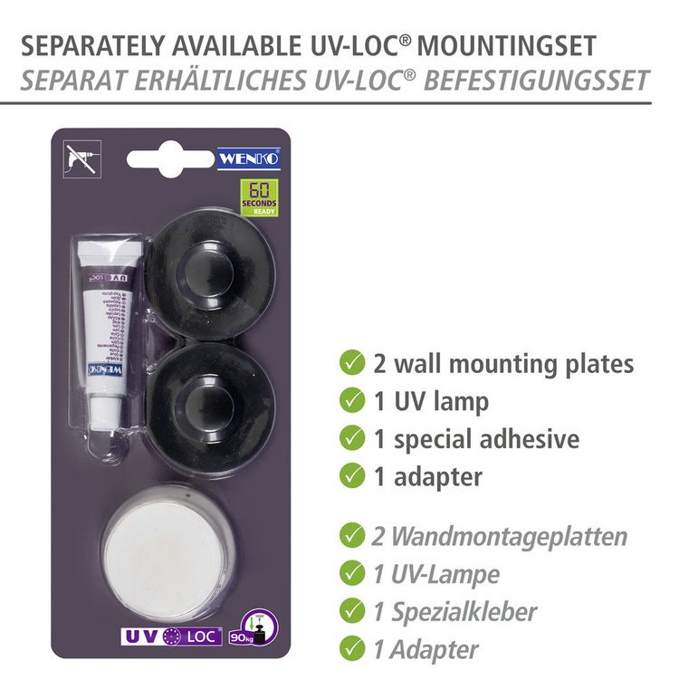 Produktbild: Wandablage Mod. Molinella Schwarz, extra tiefer Korb f&uuml;r Shampoo- und Duschgelflaschen