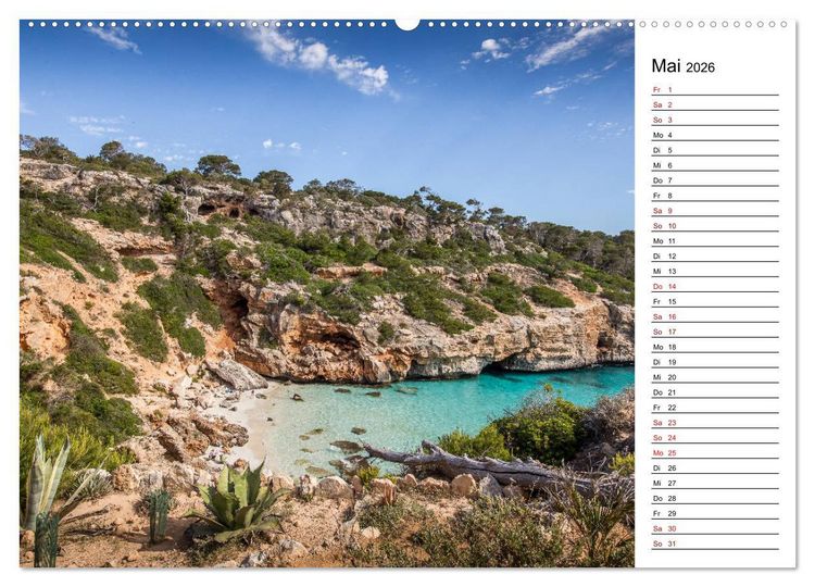 Produktbild: Mallorca - Str&auml;nde im S&uuml;dosten (hochwertiger Premium Wandkalender 2026 DIN A2 quer), Kunstdruck in Hochglanz