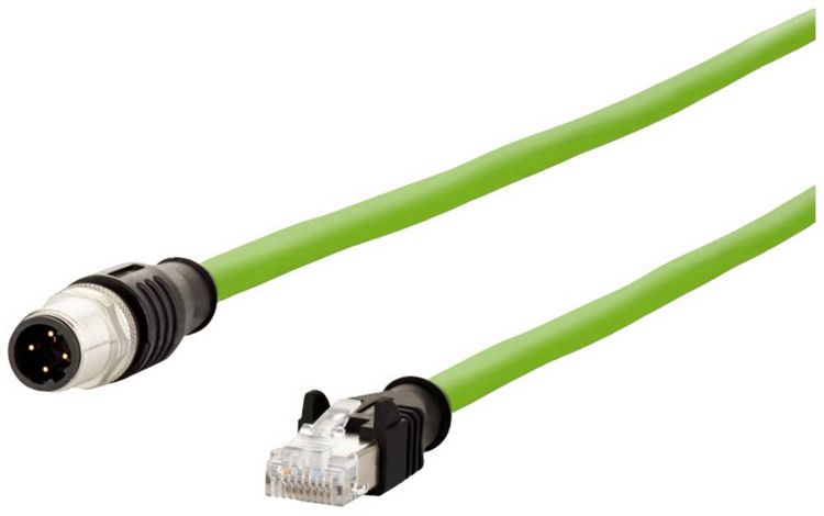 Produktbild: BTR 142M4D15050 M12 Patchkabel CAT 5e S/UTP 5.00m Gr&uuml;n PUR-Mantel, S&auml;urebest&auml;ndig, Ozonbest&auml;ndig, UV-Best&auml;ndig