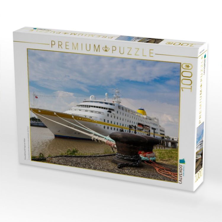 Produktbild: CALVENDO Puzzle Kreuzfahrtschiff liegt vor Anker | 1000 Teile Lege-Gr&ouml;&szlig;e 64x48cm Foto-Puzzle f&uuml;r gl&uuml;ckliche Stunden