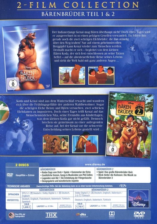 Produktbild: B&auml;renbr&uuml;der - Doppelpack (Disney Classics + 2. Teil) [2 DVDs]