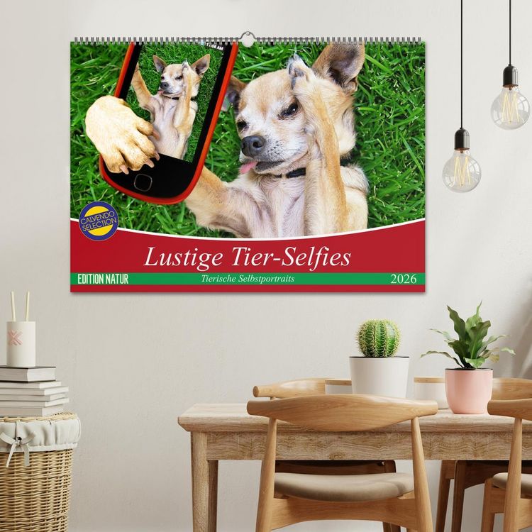 Produktbild: Lustige Tier-Selfies. Tierische Selbstportraits (Wandkalender 2026 DIN A2 quer), CALVENDO Monatskalender