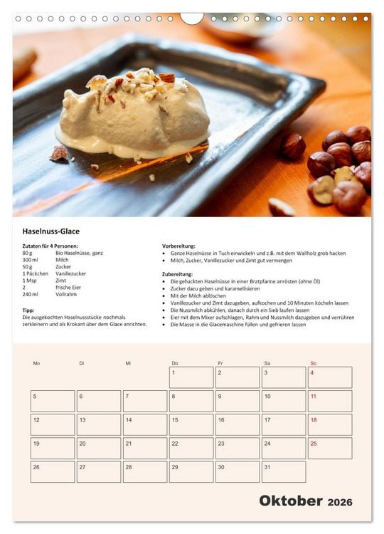 Produktbild: Der tolle Rezeptkalender (Wandkalender 2026 DIN A3 hoch), CALVENDO Monatskalender