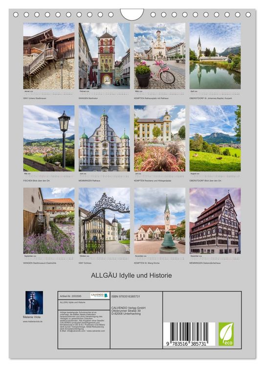 Produktbild: ALLG&Auml;U Idylle und Historie (Wandkalender 2026 DIN A4 hoch), CALVENDO Monatskalender
