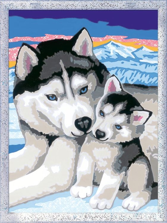 Produktbild: CreArt, Malen nach Zahlen Kinder - Husky Kuss