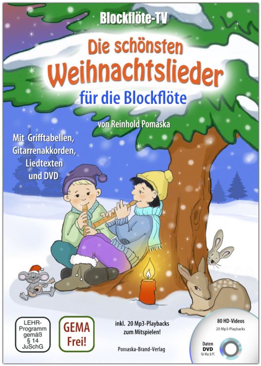 Produktbild: Blockfl&ouml;te-TV: Die sch&ouml;nsten Weihnachtslieder f&uuml;r die Blockfl&ouml;te - incl. DVD mit Lehrvideos und Playbacks zum Mitspielen