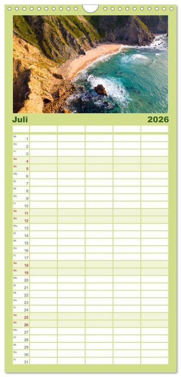 Produktbild: Familienplaner 2026 - Portugal Luftaufnahmen mit 5 Spalten (Wandkalender, 21 x 45 cm) CALVENDO