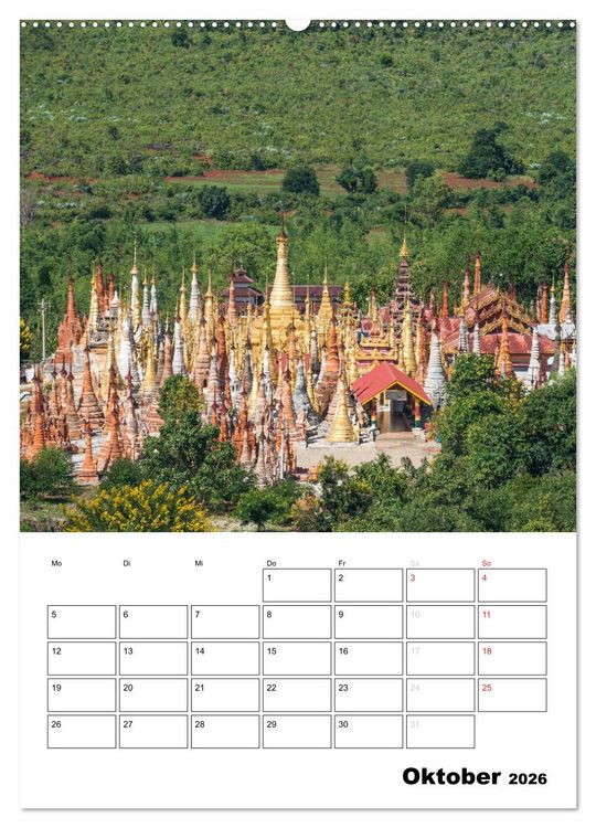 Produktbild: MYANMAR - Mein Urlaubsplaner (Wandkalender 2026 DIN A2 hoch), CALVENDO Monatskalender
