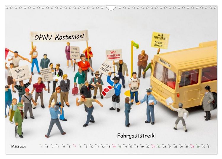 Produktbild: Fahrgaststreik! ... und andere Mini-Welten (Wandkalender 2026 DIN A3 quer), CALVENDO Monatskalender
