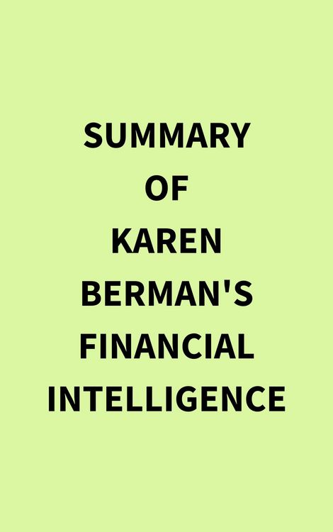 Produktbild: Summary of Karen Berman's Financial Intelligence