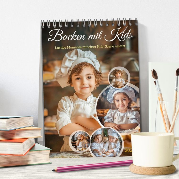 Produktbild: Backen mit Kids (Tischkalender 2026 DIN A5 hoch), CALVENDO Monatskalender