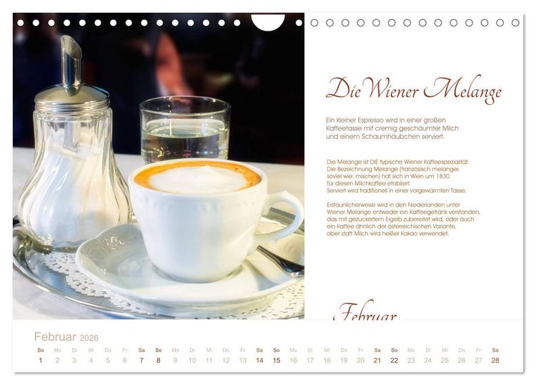 Produktbild: Wiener Kaffeerezepte (Wandkalender 2026 DIN A4 quer), CALVENDO Monatskalender