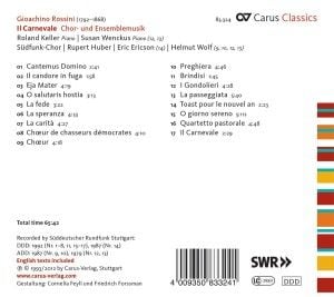 Produktbild: Huber/S&uuml;dfunk-Chor: Carnevale-Chor-und Ensemblemusik