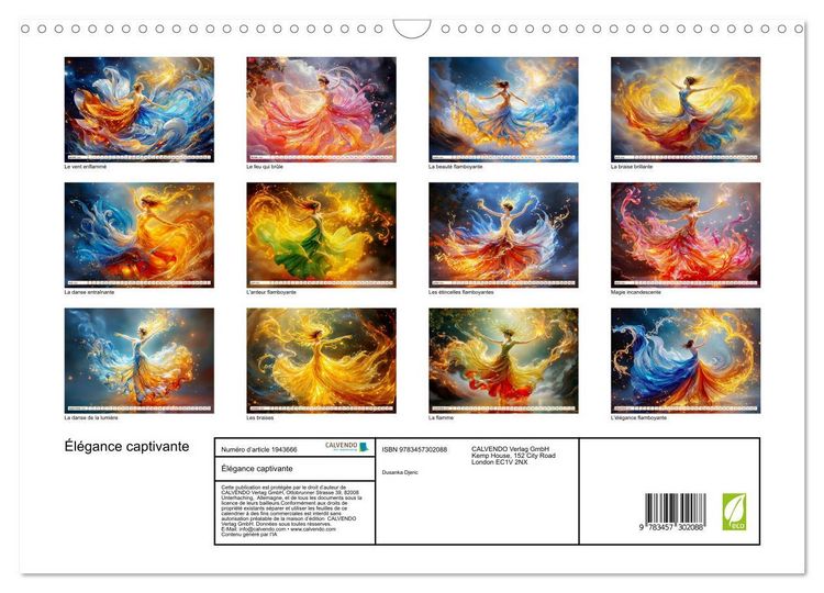 Produktbild: &Eacute;l&eacute;gance captivante (Calendrier mural 2026 DIN A3 vertical), CALVENDO calendrier mensuel