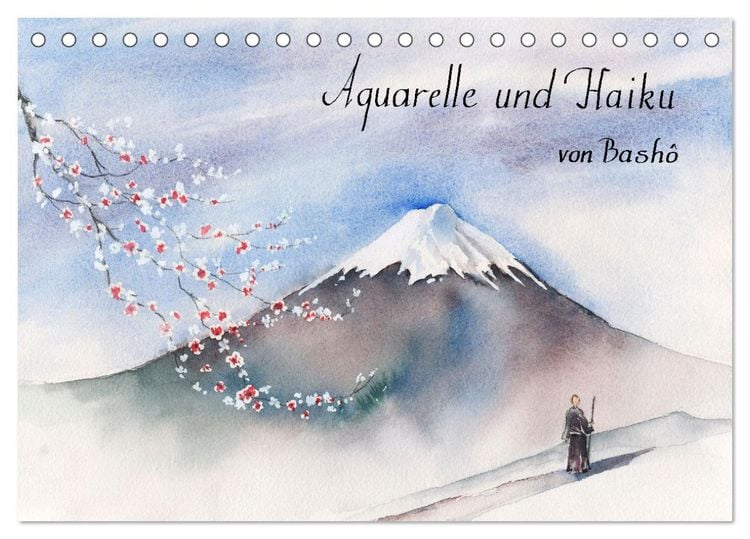 Produktbild: Aquarelle und Haiku von Basho (Tischkalender 2026 DIN A5 quer), CALVENDO Monatskalender