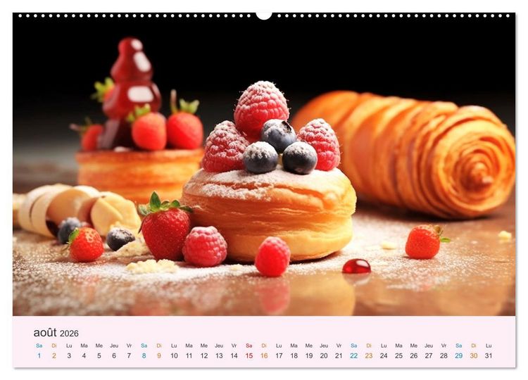 Produktbild: Les d&eacute;lices du temps (Calendrier mural 2026 DIN A2 vertical) calendrier de bureau