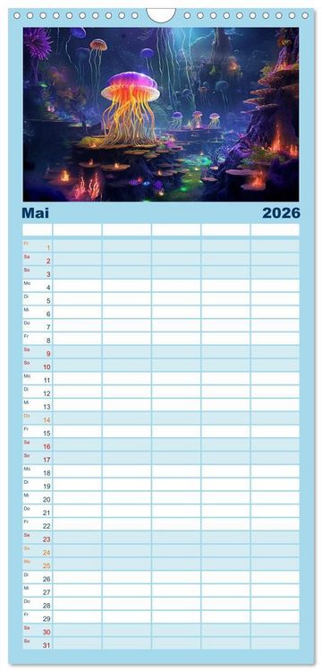 Produktbild: Familienplaner 2026 - Unten im Meer ist was los mit 5 Spalten (Wandkalender, 21 x 45 cm) CALVENDO