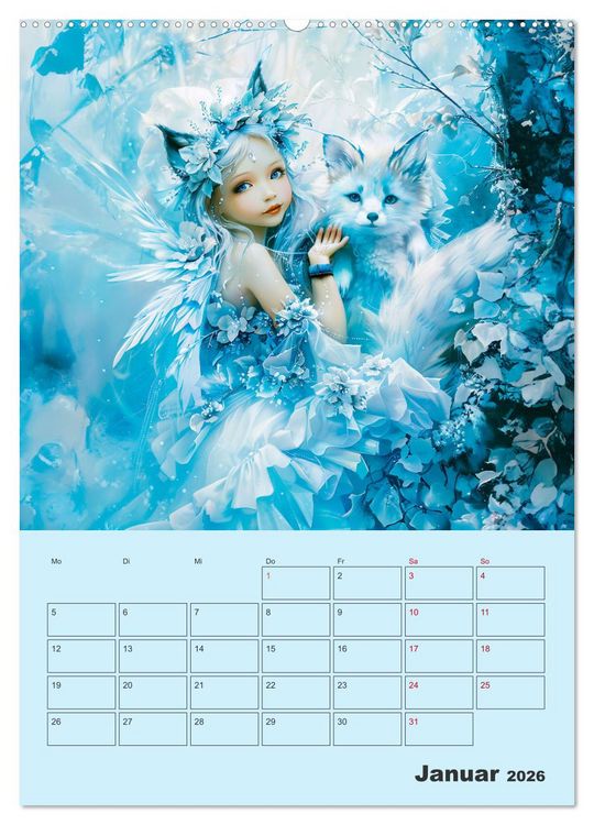 Produktbild: Elfenkinder der Natur - Niedlicher Termin-Planer f&uuml;r das Jahr (hochwertiger Premium Wandkalender 2026 DIN A2 hoch), Kunstdruck in Hochglanz