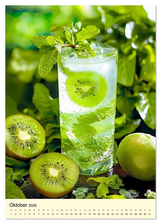 Produktbild: Cocktails im Glas - Sommerliche Mixgetr&auml;nke zum Tr&auml;umen (Tischkalender 2026 DIN A5 hoch), CALVENDO Monatskalender
