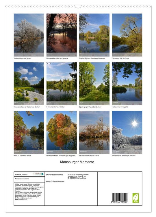 Produktbild: Moosburger Momente (hochwertiger Premium Wandkalender 2026 DIN A2 hoch), Kunstdruck in Hochglanz
