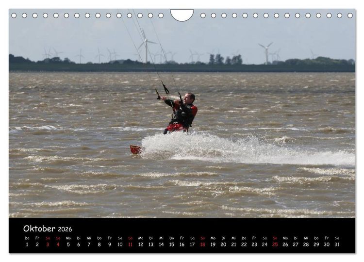Produktbild: Kitesurfen &ndash; Faszination auf dem Wasser (Wandkalender 2026 DIN A4 quer), CALVENDO Monatskalender