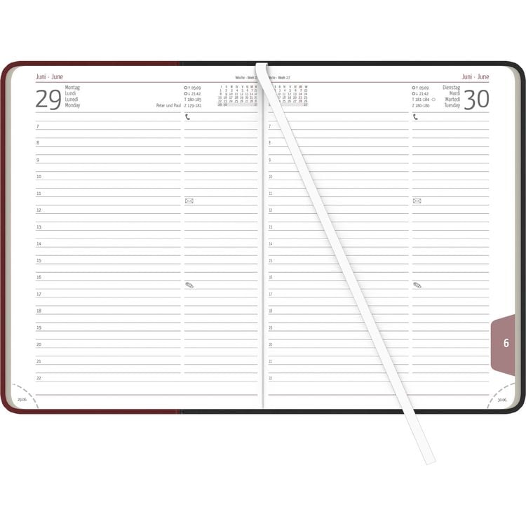 Produktbild: Buchkalender Premium Fire schwarz-rot 2026 - Büro-Kalender A5 - Cheftimer - 1 Tag 1 Seite - 416 Seiten - Tucson-Einband - Zettler