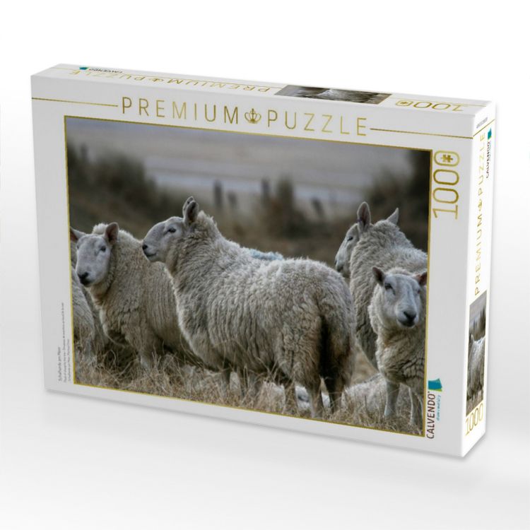 Produktbild: CALVENDO Puzzle Schafherde am Meer | 1000 Teile Lege-Gr&ouml;&szlig;e 64x48cm Foto-Puzzle f&uuml;r gl&uuml;ckliche Stunden