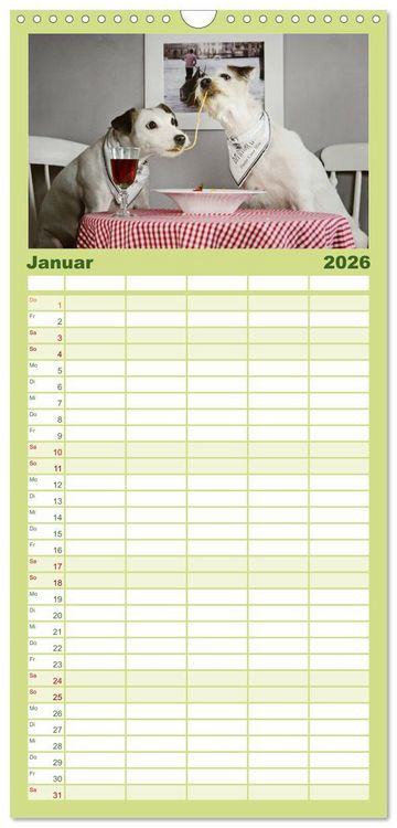 Produktbild: Familienplaner 2026 - Die Parson-Russell-Terrier ...mit neuen Abenteuern aus der Hundeknipserei mit 5 Spalten (Wandkalender, 21 x 45 cm) CALVENDO
