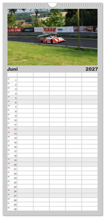 Produktbild: Familienplaner 2027 - Formelrennwagen am Berg mit 5 Spalten (Wandkalender, 21 x 45 cm) CALVENDO