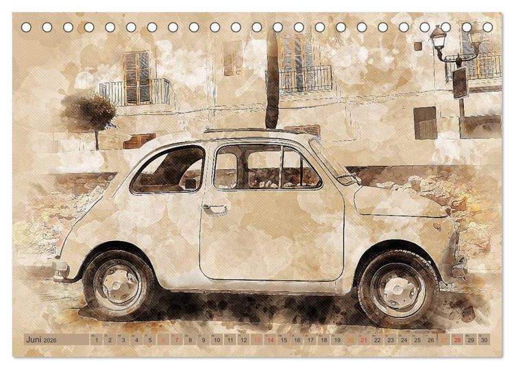 Produktbild: Kult-Autos, Nuova 500 (Tischkalender 2026 DIN A5 quer), CALVENDO Monatskalender