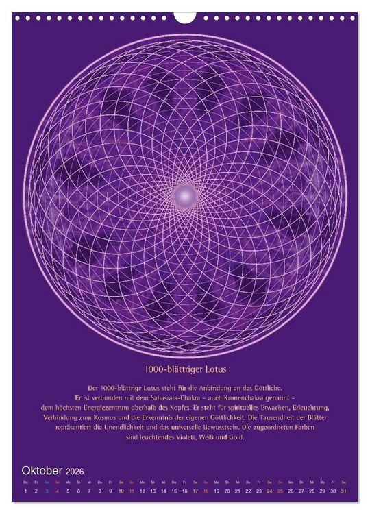 Produktbild: Heilige Geometrie und Bilder der Neuen Zeit (Wandkalender 2026 DIN A3 hoch), CALVENDO Monatskalender