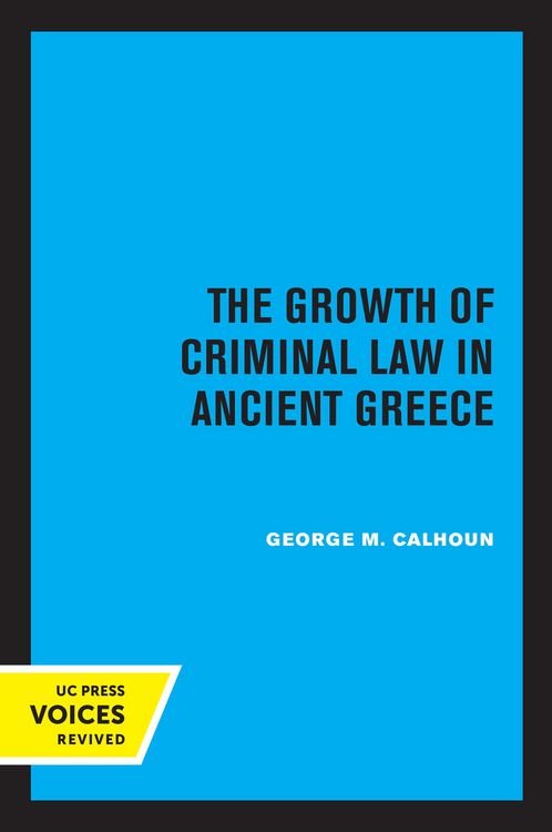 Produktbild: The Growth of Criminal Law in Ancient Greece