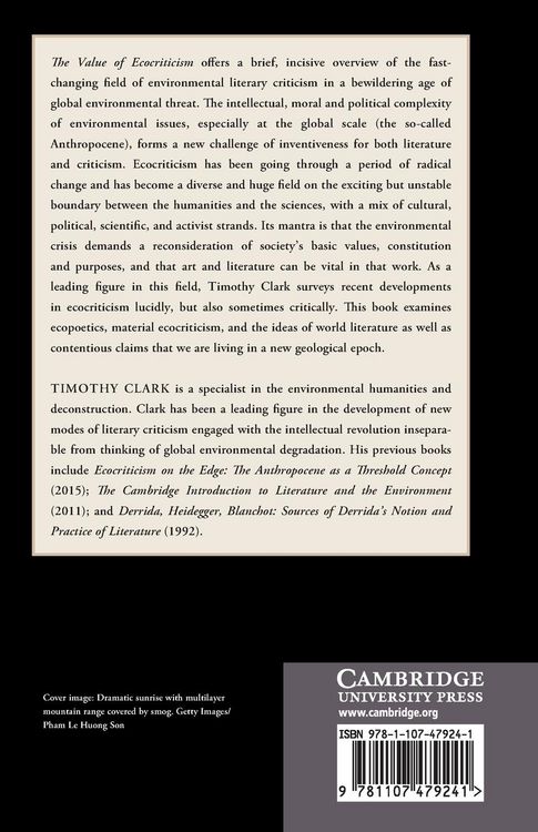 Produktbild: The Value of Ecocriticism