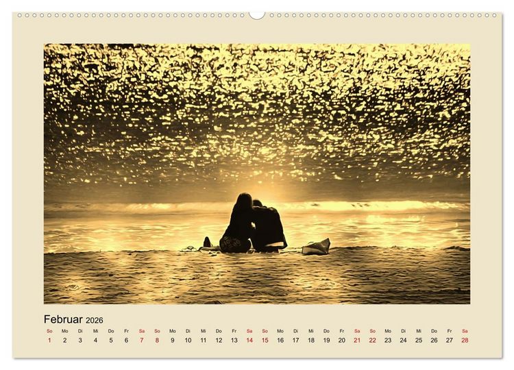 Produktbild: Den Sonnenuntergang gemeinsam genie&szlig;en (Wandkalender 2026 DIN A2 quer), CALVENDO Monatskalender
