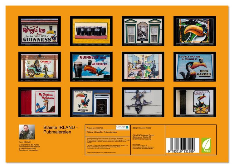 Produktbild: Sl&aacute;inte IRLAND - Pubmalereien (Wandkalender 2026 DIN A4 quer), CALVENDO Monatskalender
