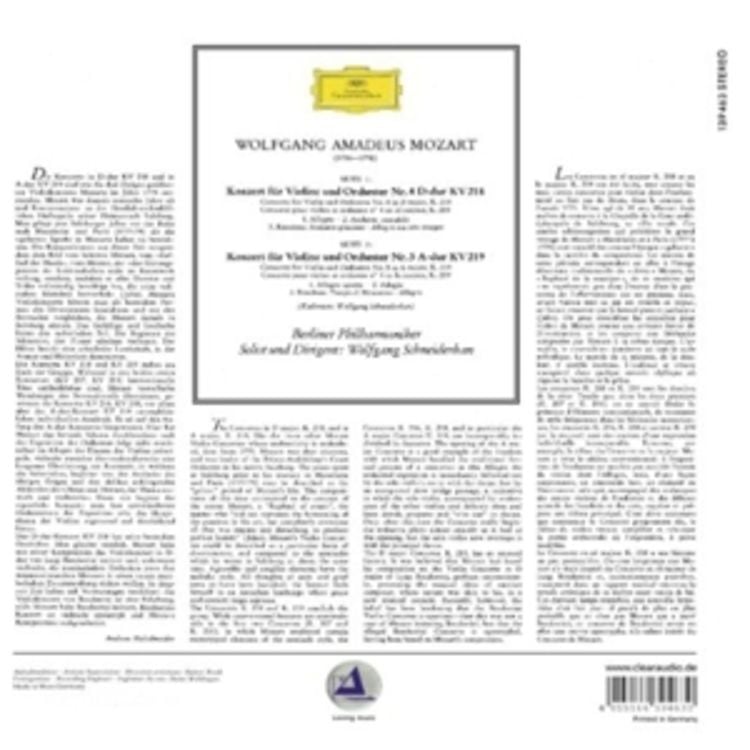 Produktbild: Wolfgang Amadeus Mozart: Violinkonzerte (180 G)