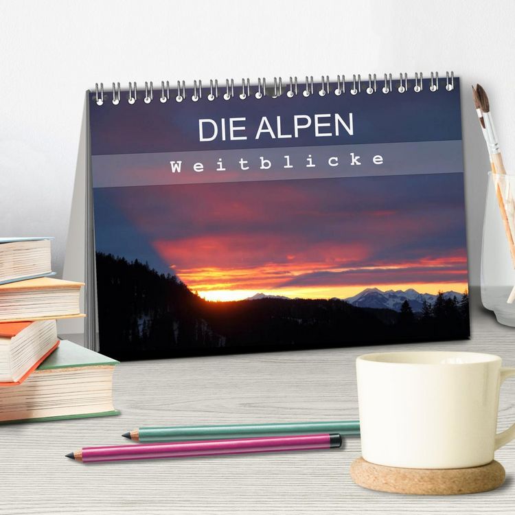 Produktbild: DIE ALPEN - Weitblicke (Tischkalender 2026 DIN A5 quer), CALVENDO Monatskalender