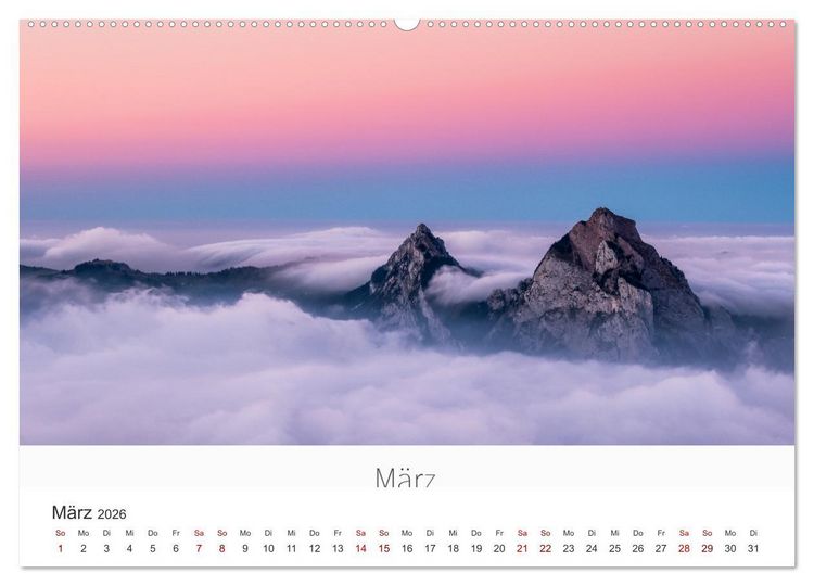 Produktbild: Schweiz - Faszination Natur (hochwertiger Premium Wandkalender 2026 DIN A2 quer), Kunstdruck in Hochglanz