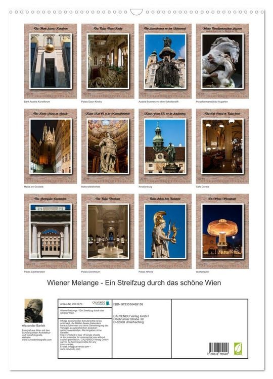 Produktbild: Wiener Melange - Ein Streifzug durch das sch&ouml;ne Wien (Wandkalender 2026 DIN A2 hoch), CALVENDO Monatskalender