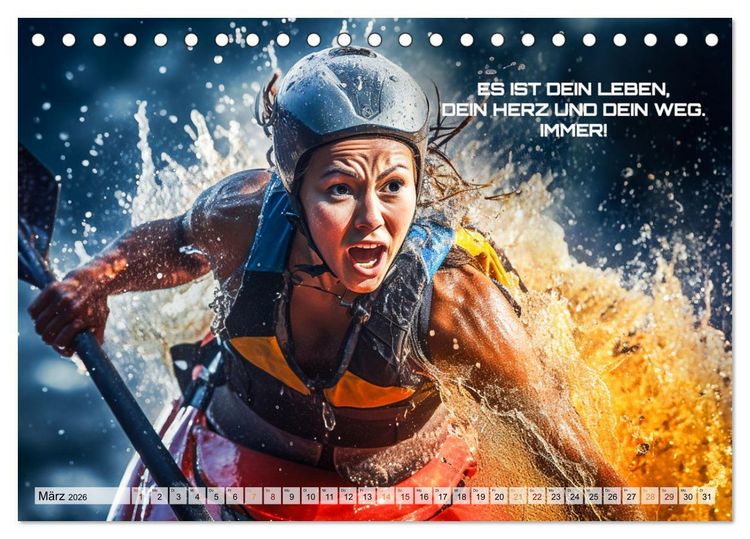 Produktbild: Kajak und Motivation (Tischkalender 2026 DIN A5 quer), CALVENDO Monatskalender